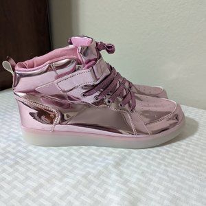 Pink Led Light Up Shoes, Fashion High Top Recharg… - image 1